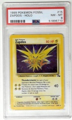 V1659: 1999: Zapdos: 15/62: Fossil: PSA: 8: NM-MT: 51896710